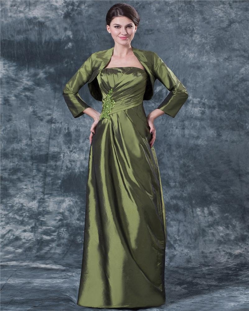 Applique Strapless Ankle-length Taffeta Mothers of Bride Special Guests Dress