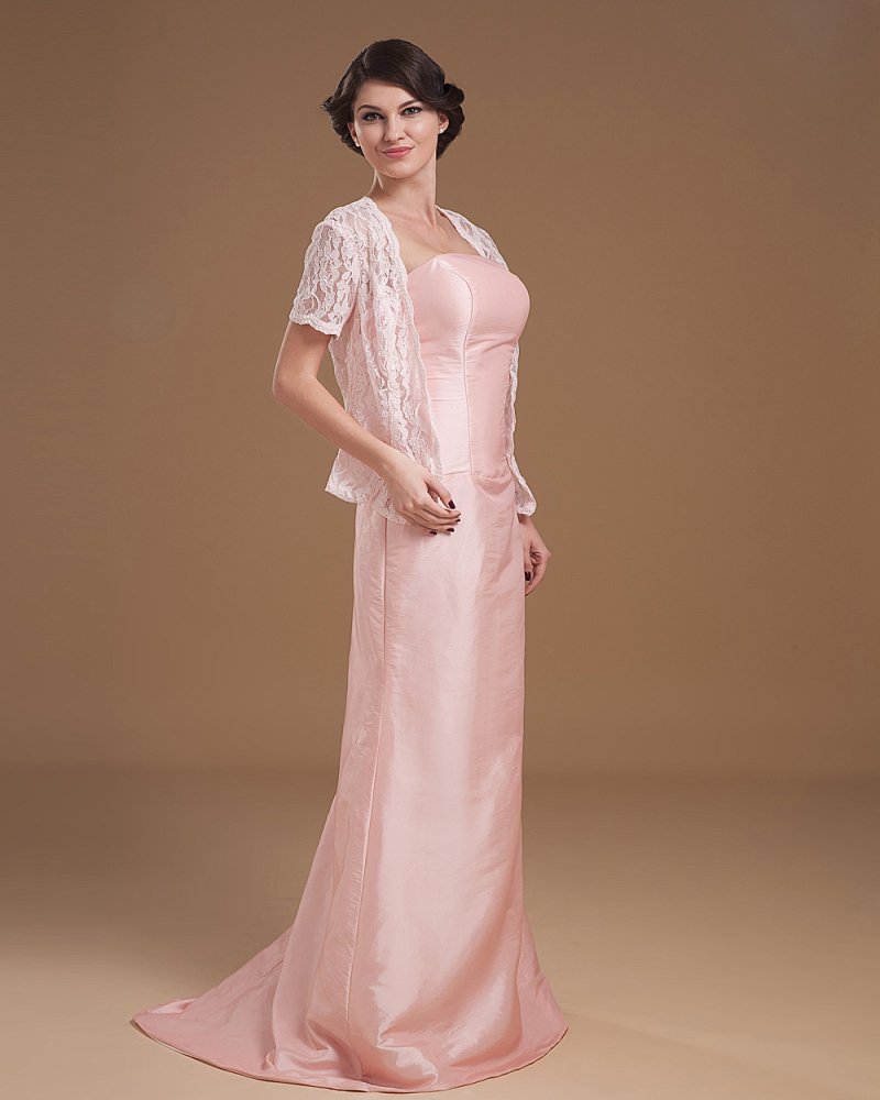 Chiffon Lace Ruffle V-neck Ankle Length Mothers of Bride Guests Dress
