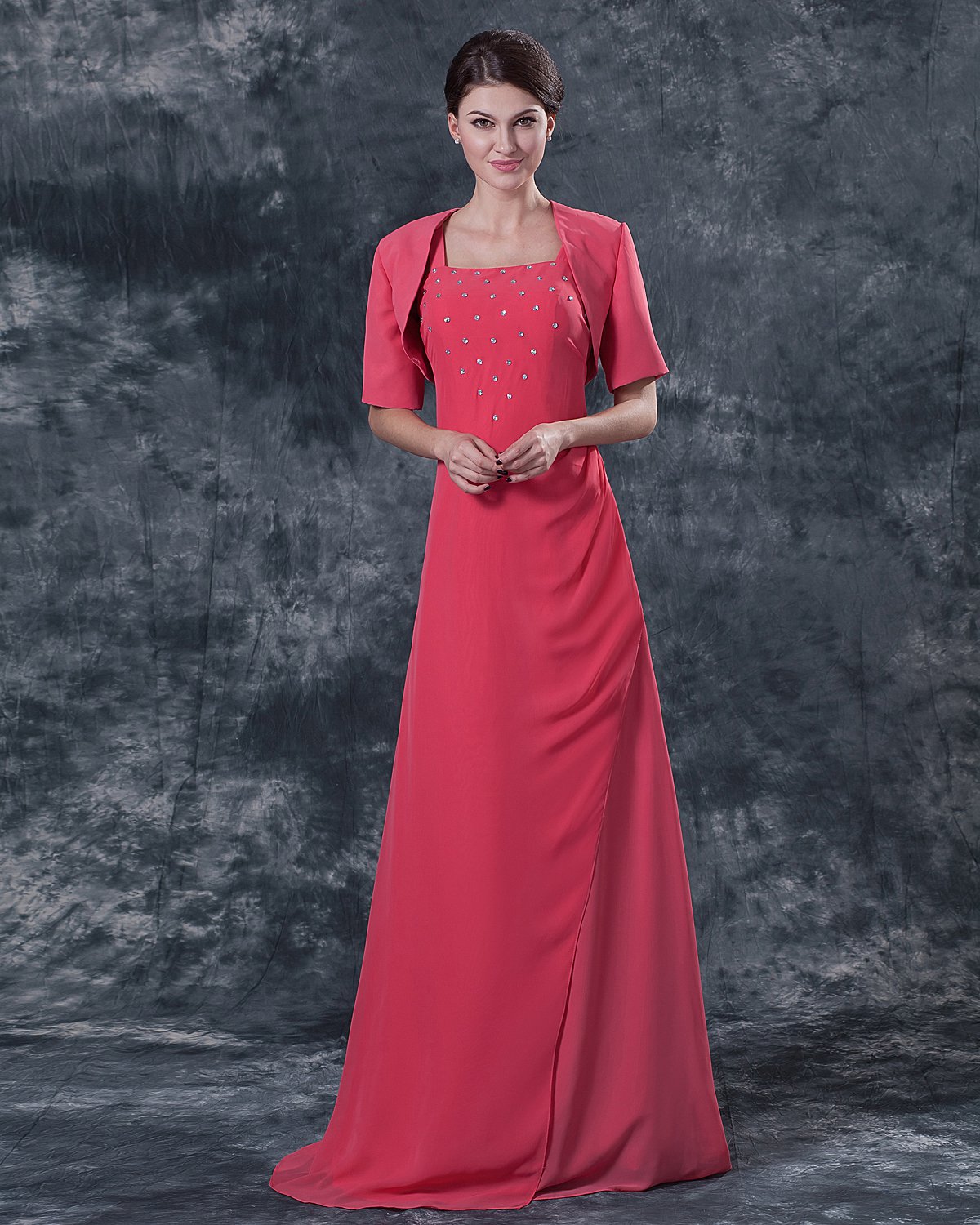 Wonderful Square Floor Length Chiffon Mothers of Bride Special Guests Dress
