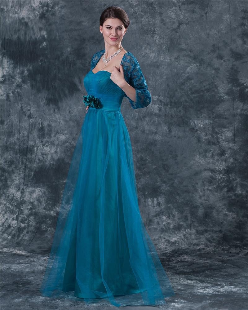 Yarn Sweetheart Sash Bowknot Floor Length Mothers of Bride Guests Dresses