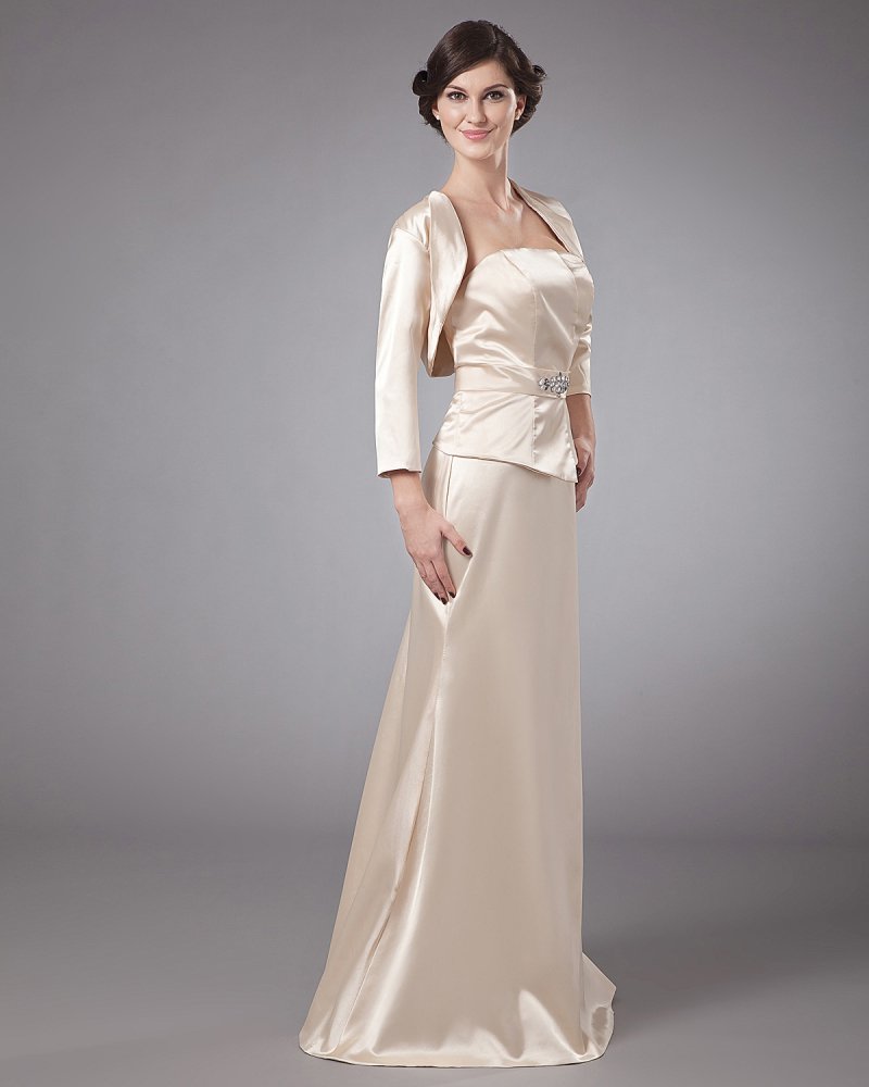 Portrait Floor Length Elastic Butyl Sewing Beads Pleated Special Guests Dresses