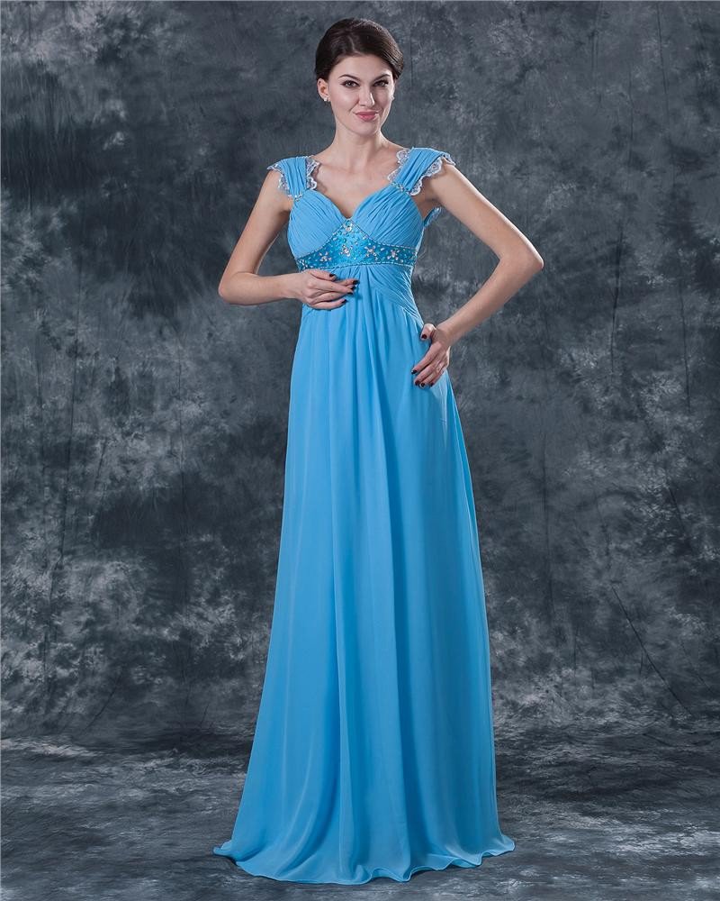 Classic Chiffon Ruffle Sweetheart Floor Length Mothers of Bride Guests Dress