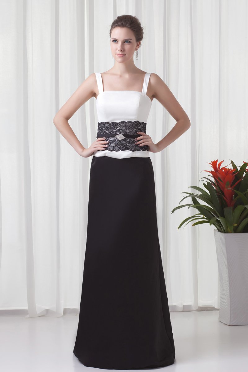 Shoulder Straps Floor length Beading Satin Mother of the Bride Dress