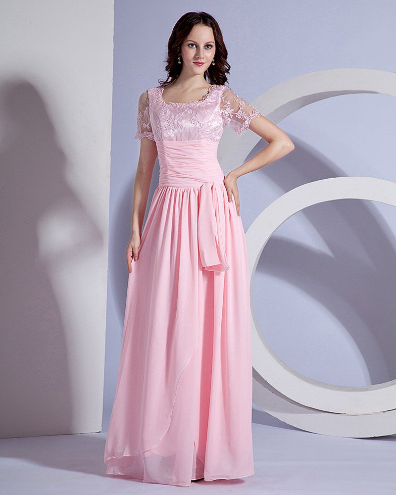 Designer Sash Embroidery Floor Length Mothers of Bride Guests Dresses