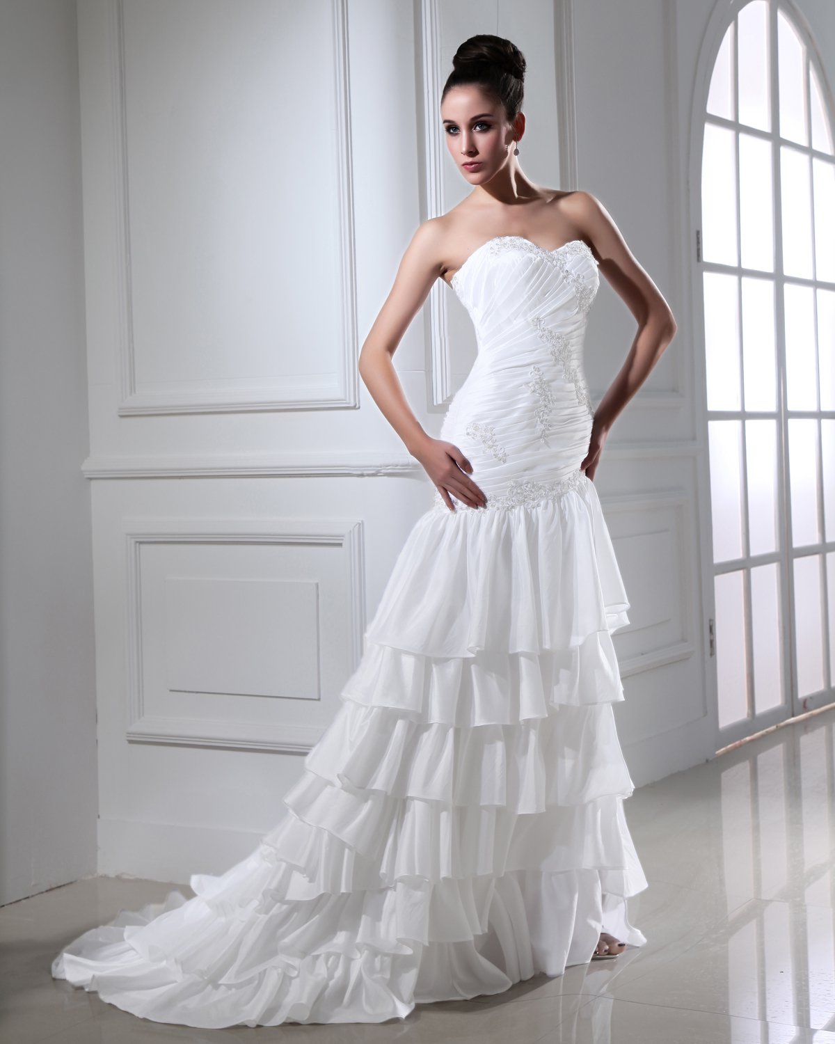 Taffeta Applique Beading Sweetheart Short Bridal Gown Wedding Dress