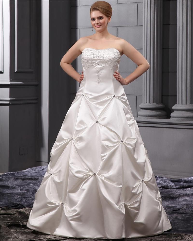 Plus Size Beading Court Bridal Ball Gown Wedding Dress