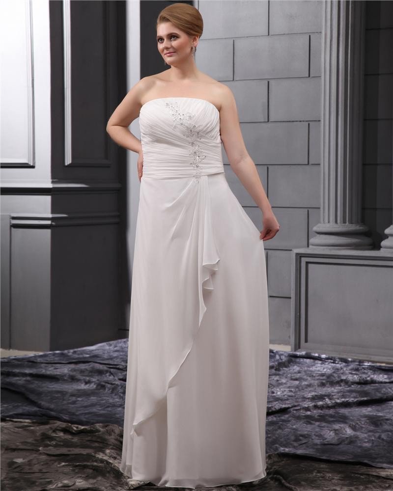 Applique Beading Sweep Plus Size Bridal Gown Wedding Dress