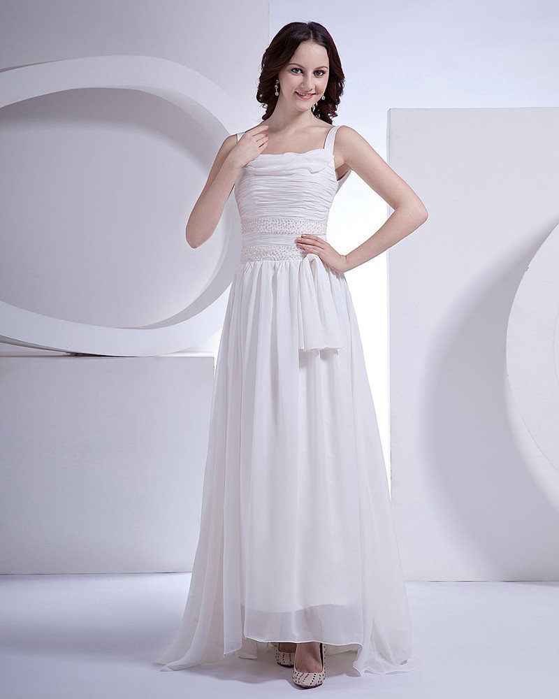 Beading Scroop Court Sheath Bridal Gown Wedding Dress