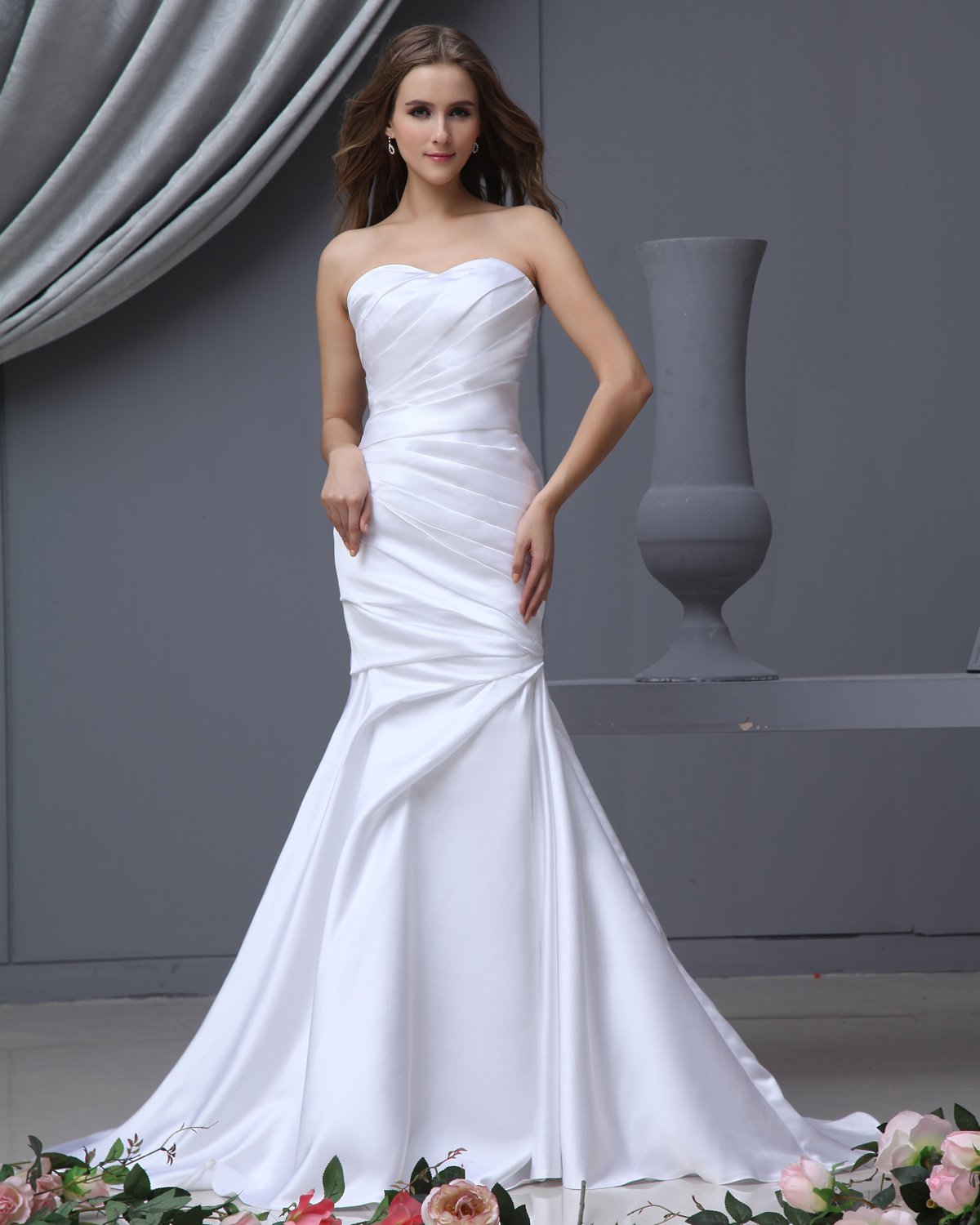 Stylish Charmeuse Sweetheart Sheath Wedding Dress