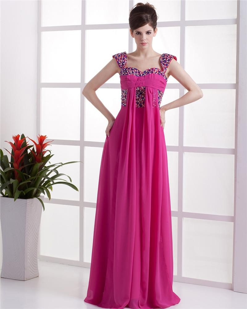 Taffeta Chiffon Layered Off-the-shoulder Floor Length Prom Dresses