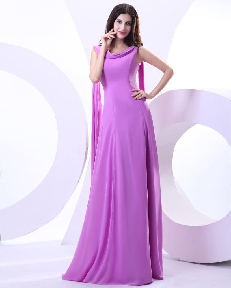 Chiffon Beading Square Neck Floor Length Prom Dresses