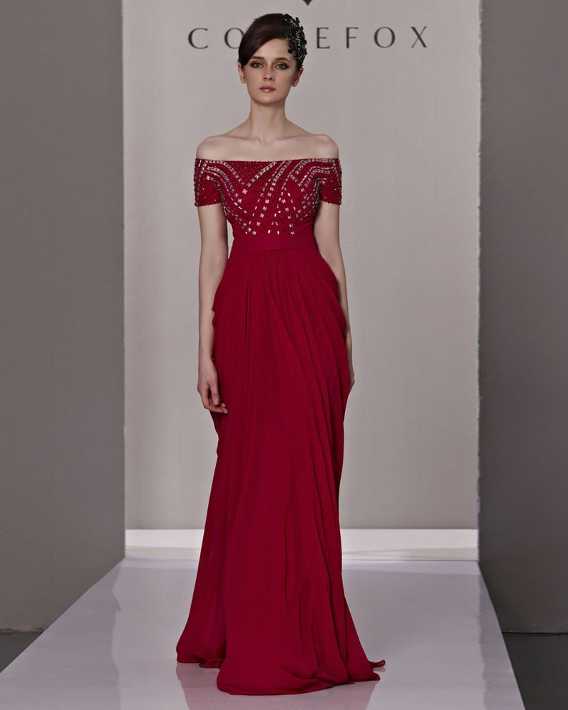 Strapless Beading Short Sleeve Zipper Floor Length Tencel Woman Evening Dresses
