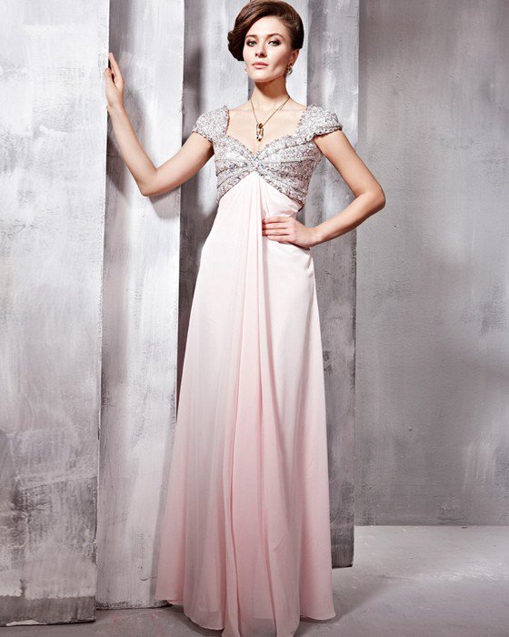 Tulle Chiffon Charmeuse Beading Sweetheart Floor Length Evening Dresses