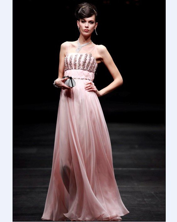 Beading Strapless A-line Floor Length Women's Evening Dresses