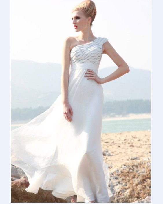 Sloping Tencel Satin Floor-length Women's Evening Dress