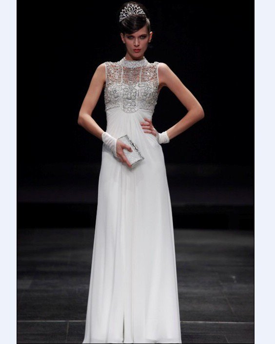 Floor Length Filament Women's Evening Dress