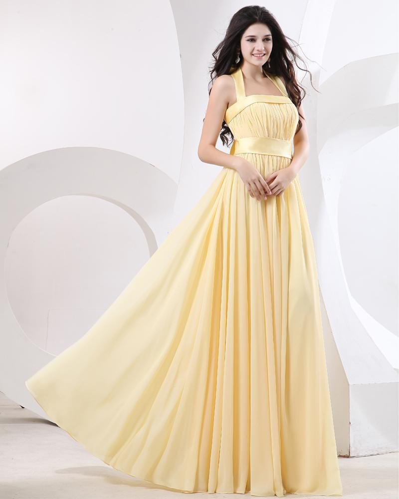 Sweetheart Pleated Chiffon Floor Length Evening Dresses