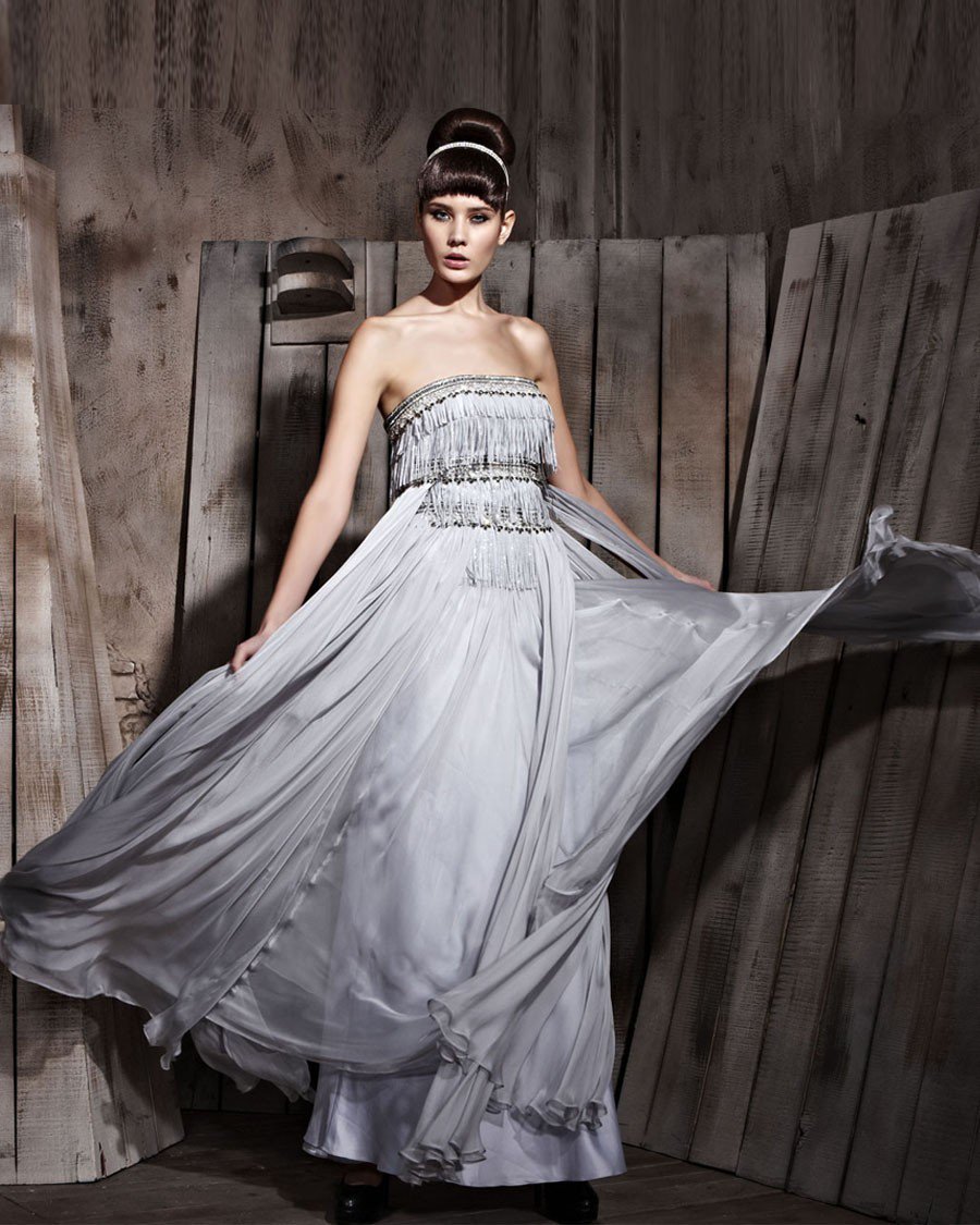 Floor Length Tassels Sabrina Tencel Charmeuse Sleeveless Evening Dresses