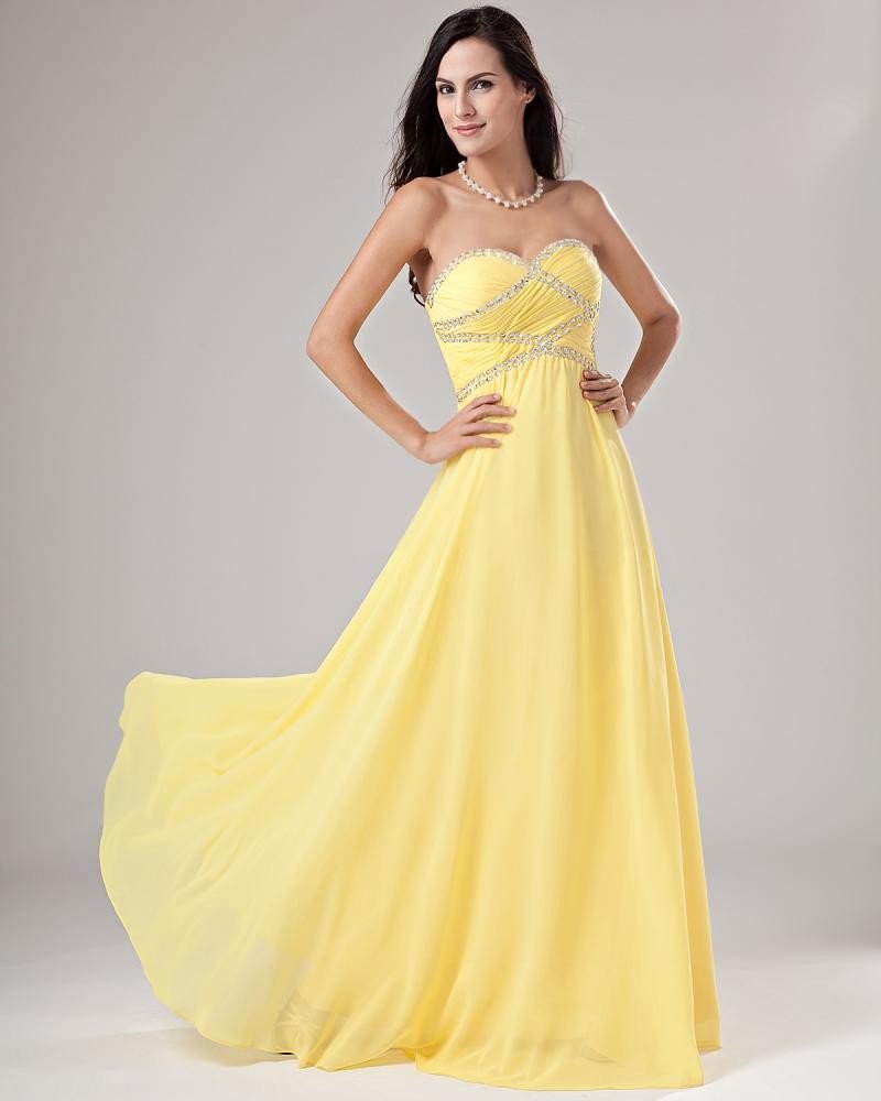 Elegant Chiffon Applique Ruffle Beading Evening Dresses