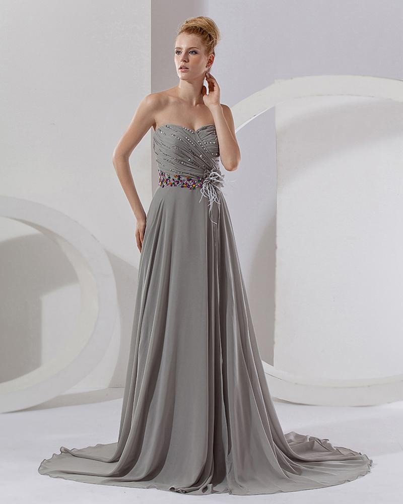 Empire Sweetheart Floor Length Chiffon Special Occasion Women's Celebrity Dress