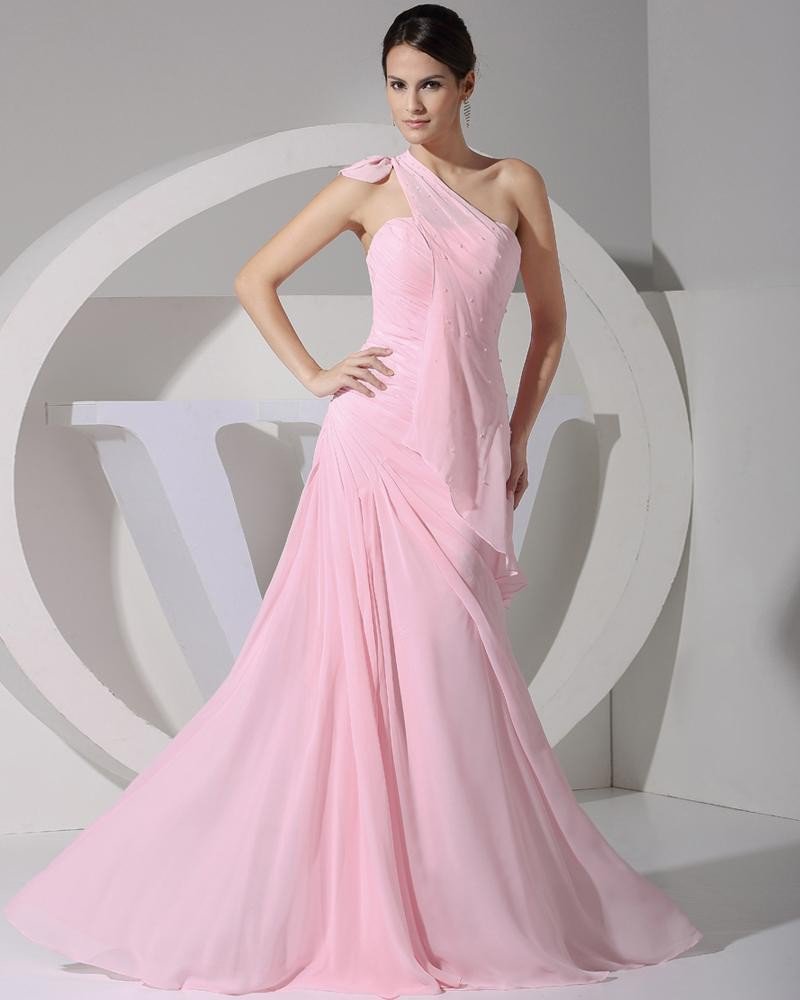 Chiffon Elastic Silk Like Satin Silk Slopping Beading Sleeveless Zipper Ruffle Floor Length Celebrit