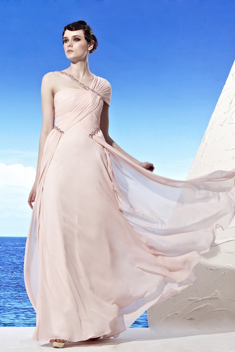 Strapless Wrap One Should Shoulder Sleeveless Floor Length Tencel Woman Evening Dresses