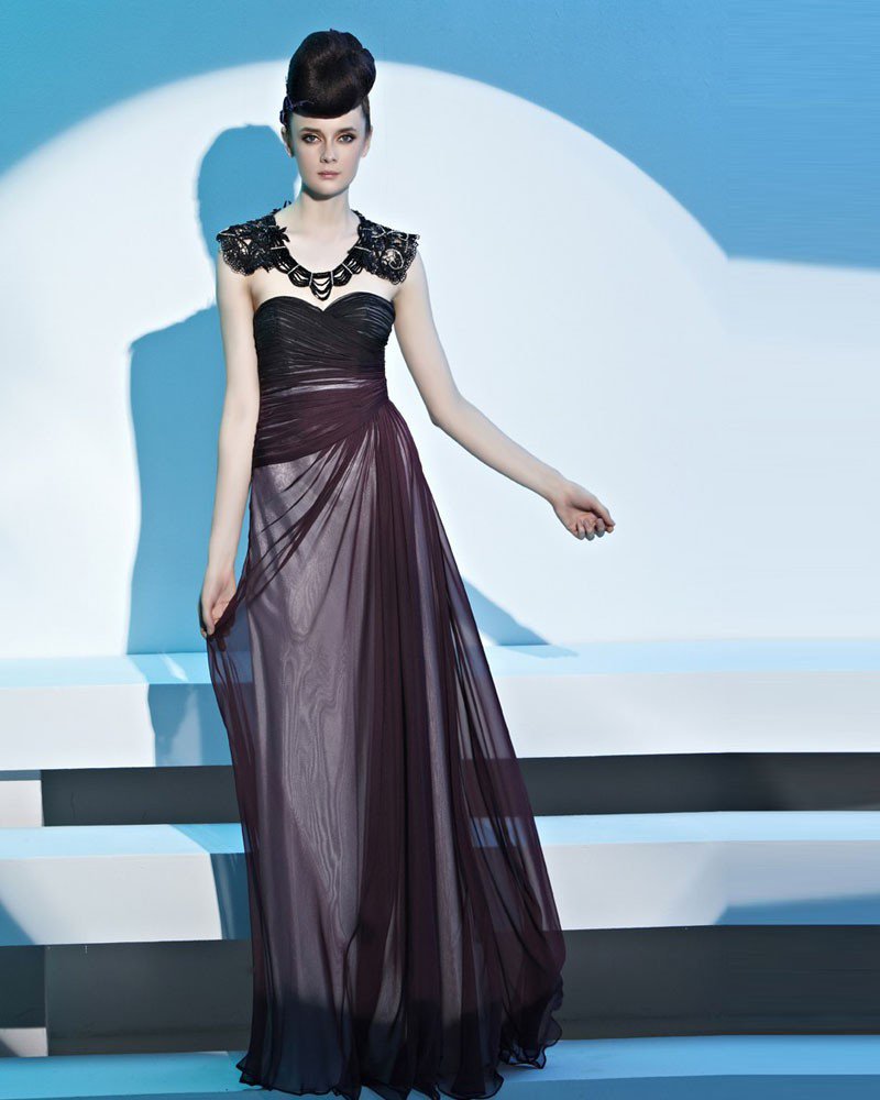 Sweetheart Floor Length Beading Embroidery Tencel Woman Evening Dress