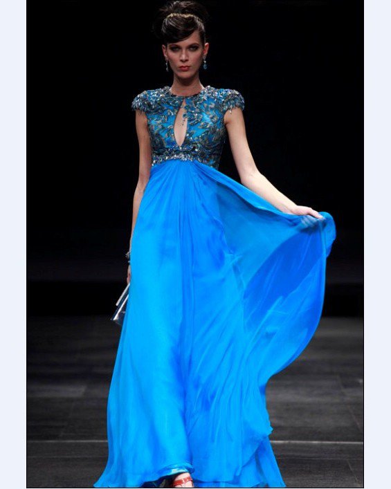 Jewel Floor-length Chiffon Evening Dress