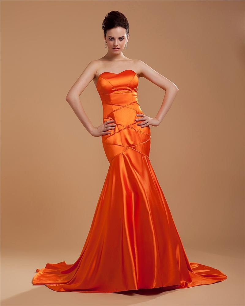Elegant Satin Floor Length Evening Dress