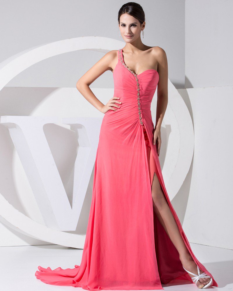 Stylish Solid Elastic Silk Like Satin Chiffon Silk Slopping Beading Sleeveless Backless Ruffle Court