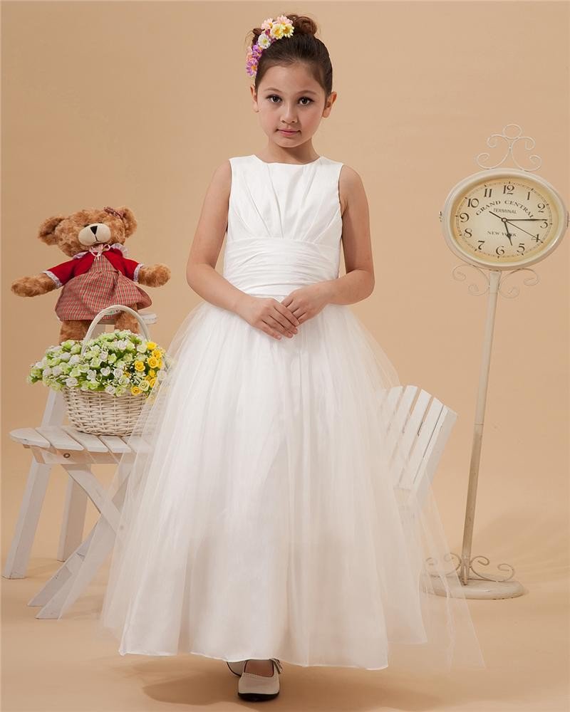 Beautiful Floor-length Taffeta Organza Flower Girls' Dress 2214120006