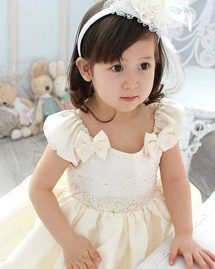 Lace Bowknot Sequin Flower Girls Dress 2214120033
