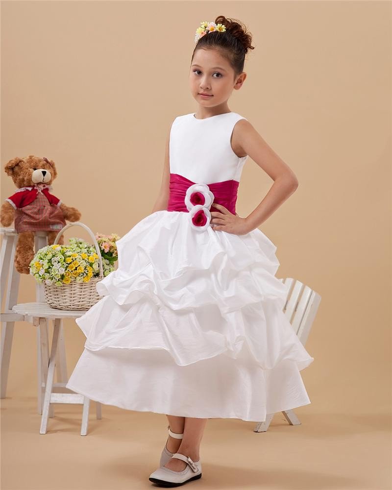Lovely Satin Handmade Flower Girl Dresses 2214120035