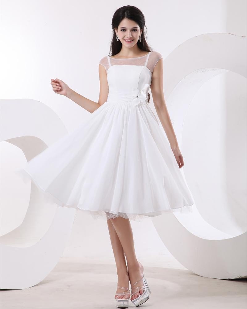Elegant Jewel Sleeveless Satin Organza Party Dress Graduation Dresses