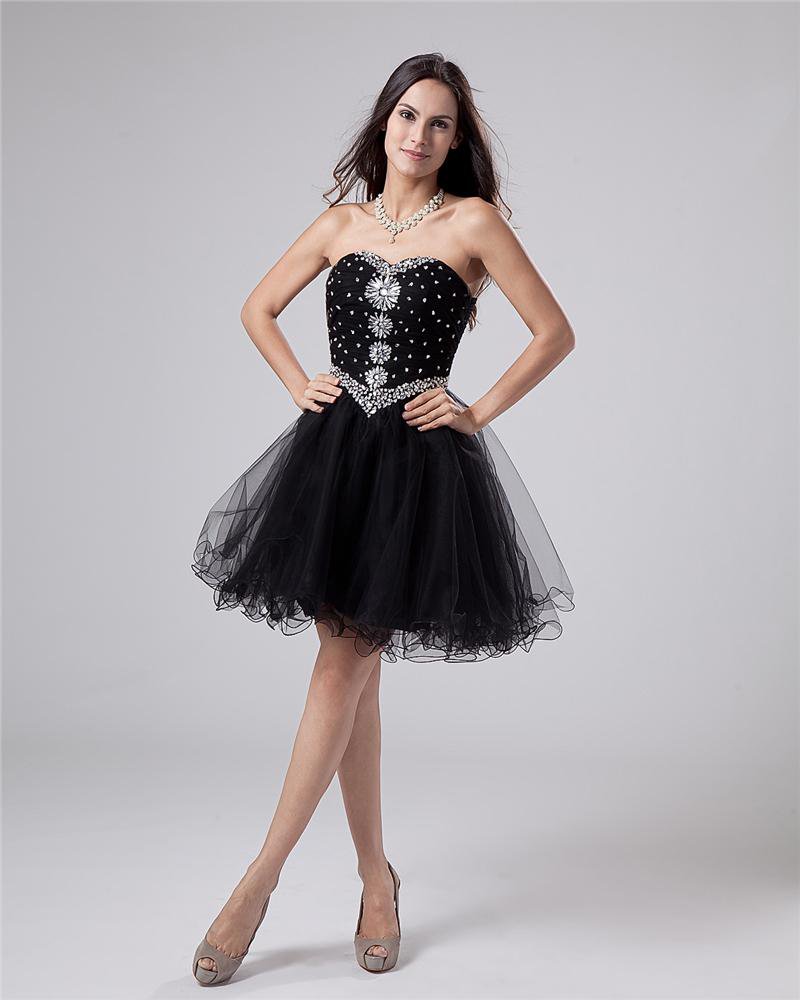 Tulle Drape Bead Sweetheart Thigh High Graduation Dresses
