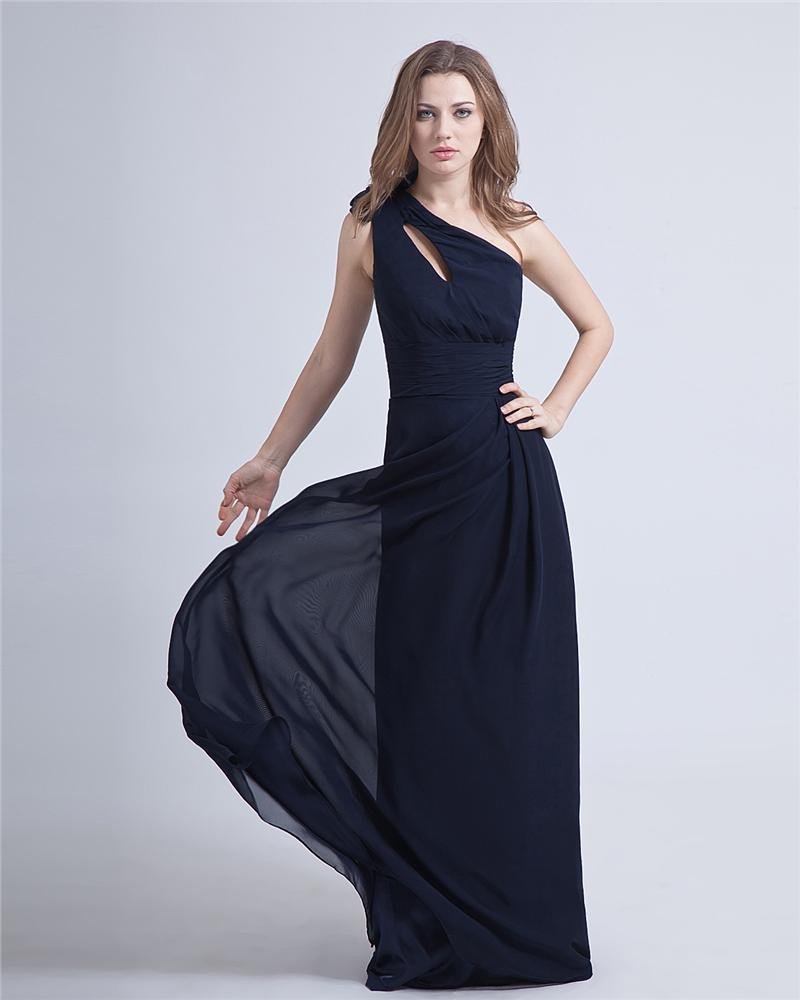 Elegant Charming One-Shoulder Chiffon Evening Party Dress