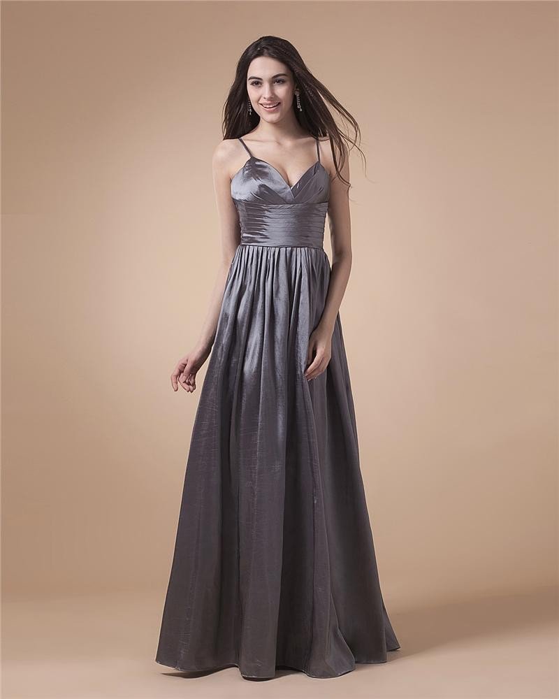 Sweetheart Neck Cross Belt Ruffle Sleeveless Floor Length Zipper Taffeta Woman Evening Party Dresses