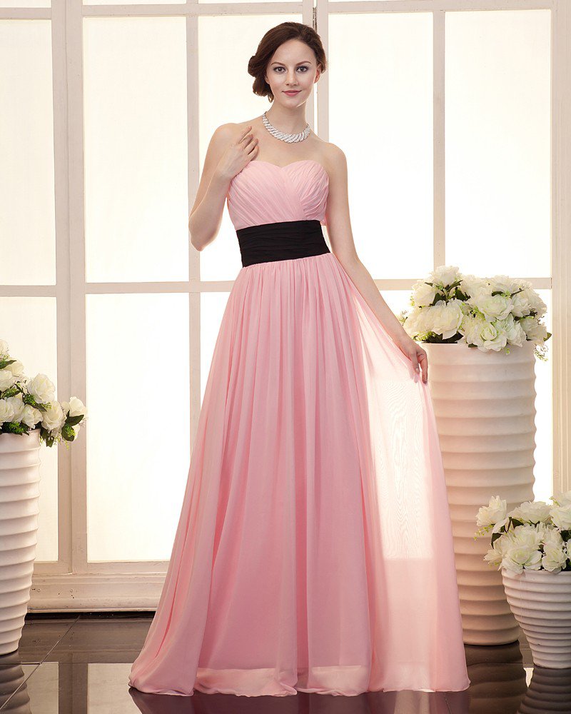 Ruffle Sweetheart Neckline Zipper Chiffon Women Evening Party Dress
