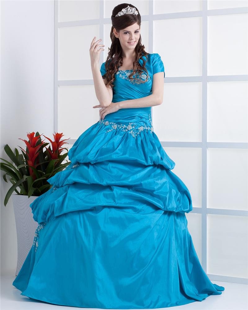 Ball Gown Strapless Floor Length Taffeta Prom/Quinceanera Prom Dresses