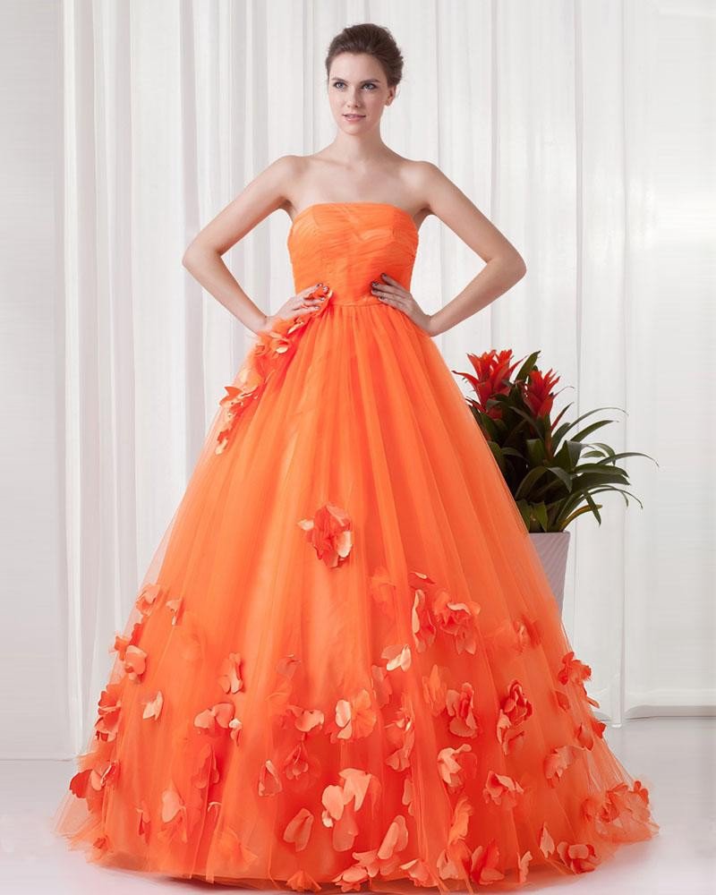 Свадебное платье оранжевого цвета