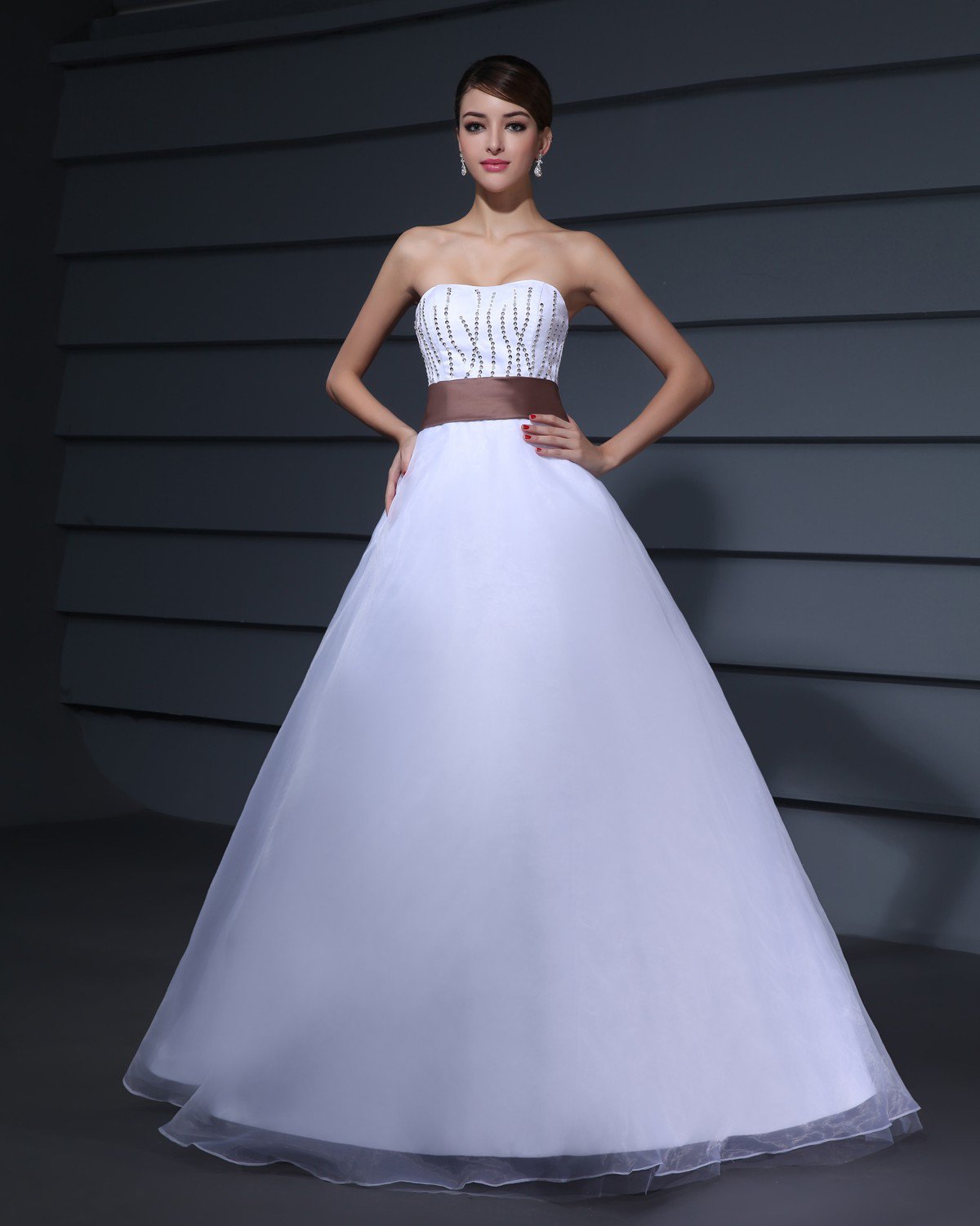 Designer Romantic Strapless Ball Gown Tulle Taffeta Prom Dresses