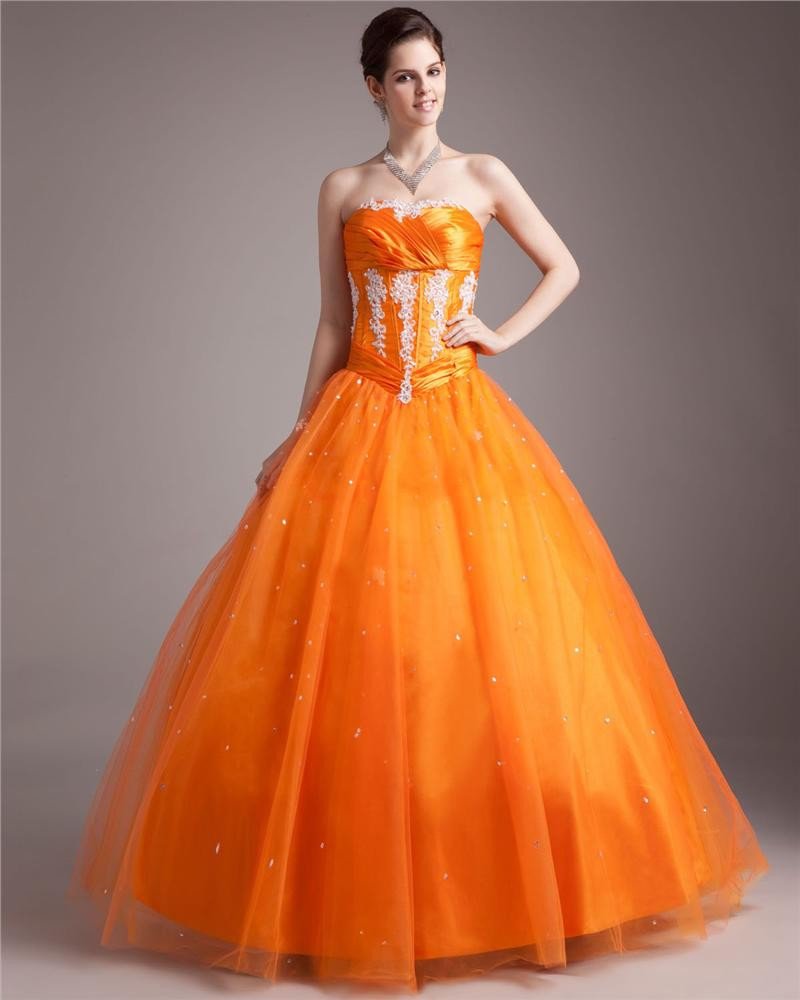 Ball Gown Tulle Beading Pleated Sweetheart Floor Length Quinceanera Prom Dresses