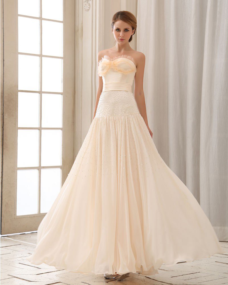 Stylish Floor Length Beading Beading Chiffon Prom Dresses