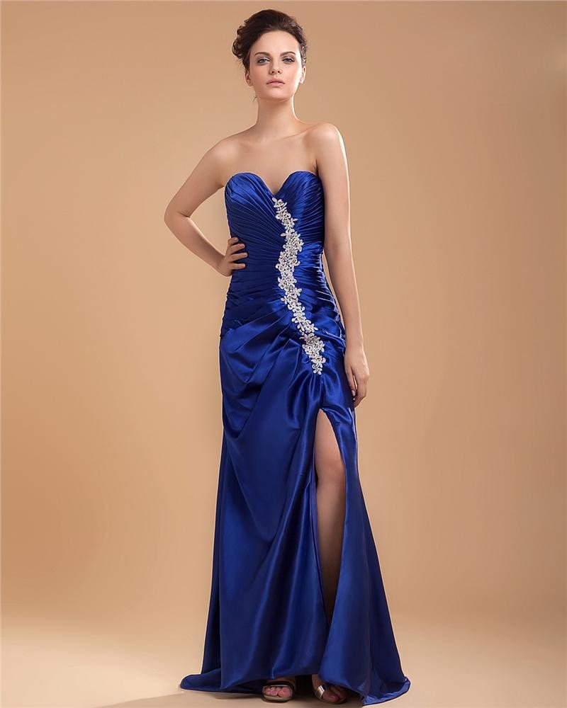 Taffeta Beading Embroidery Sleeveless Sweetheart Asymmetrical Prom Dresses