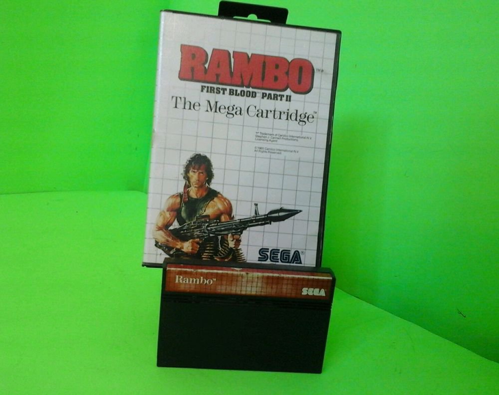 +++ RAMBO FIRST BLOOD PART II 2 Sega Master SMS Game w/ CASE! +++
