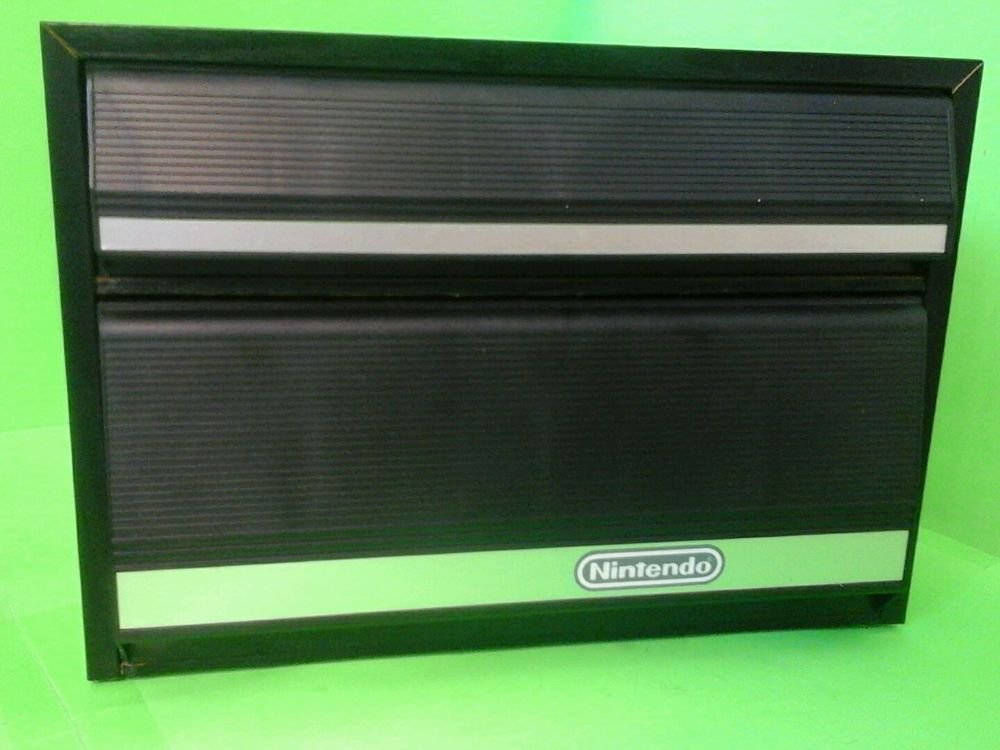 1980's Nintendo Video Game Cabinet NES Case Console Holder Storage Box Wood