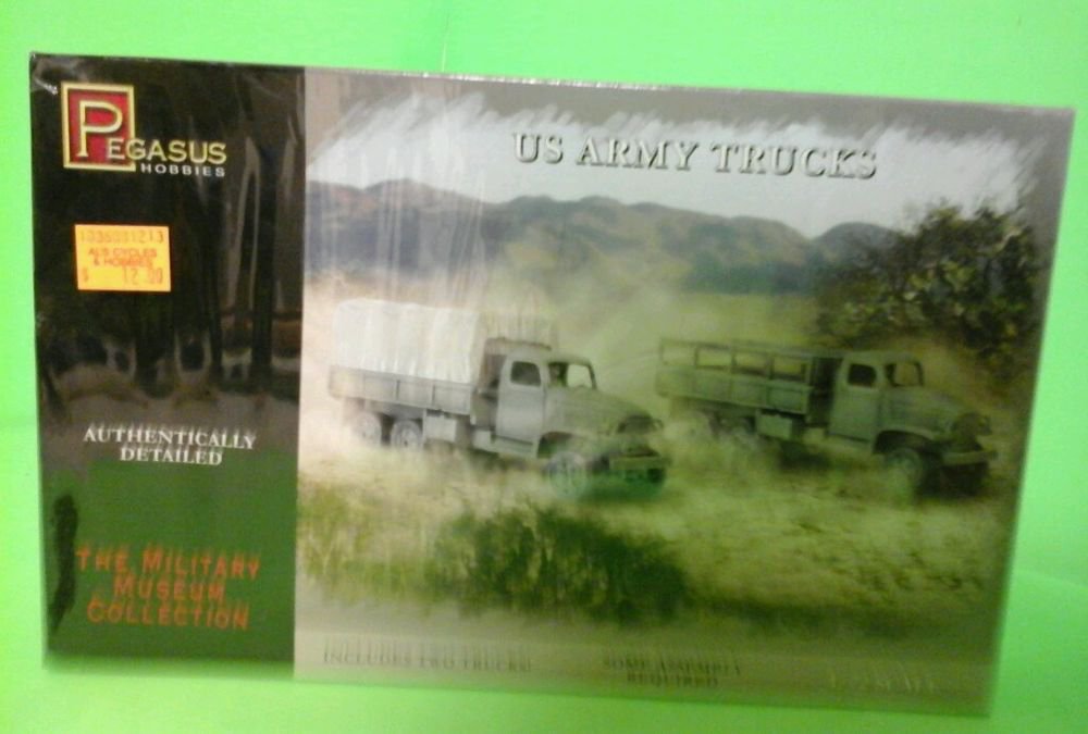Pegasus 7651 WWII US Army Trucks & Driver Figures Set of Two 1/72 Scale Kits NEW