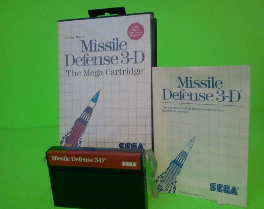 Missile Defense 3-D for Sega Master System NICE Complete Game Cart 3d FREE S/H