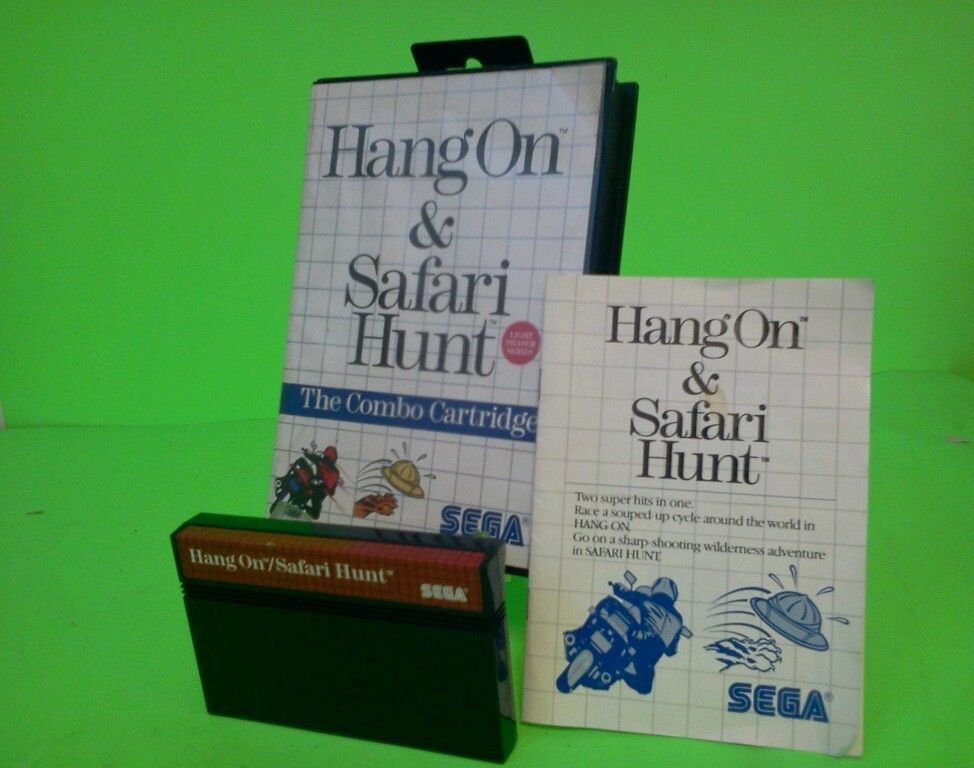 Hang On & Safari Hunt: The Combo Cartridge (Sega Master System, 1986) *Complete*
