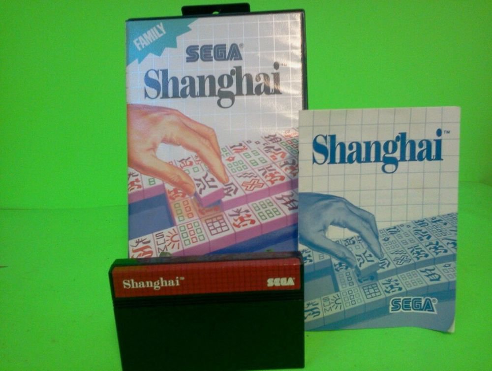 Shanghai (Sega Master System 1988) COMPLETE w/ Box manual game WORKS!